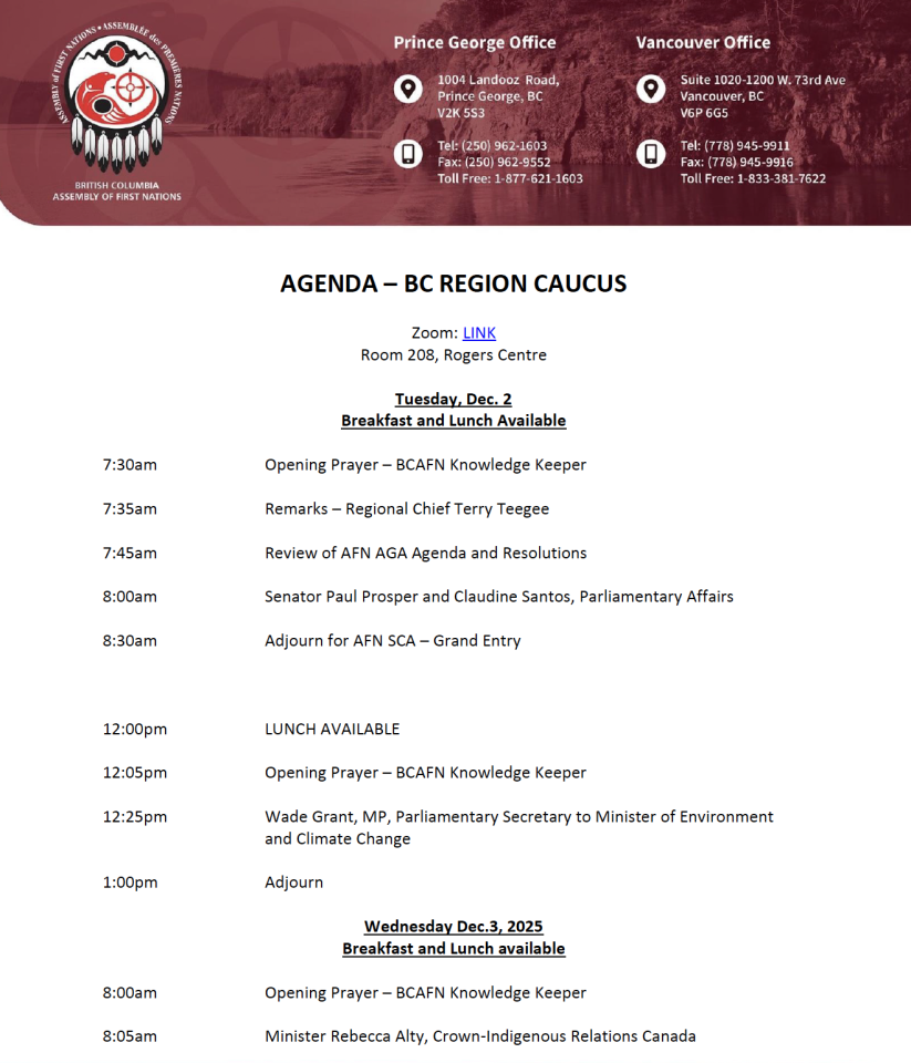 revised BC agenda